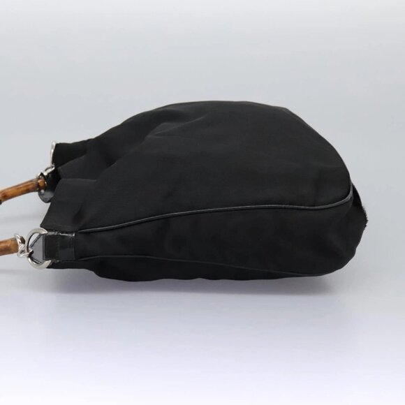GUCCI Bamboo Hand Bag Nylon 2way Black 001 - Picture 4 of 16